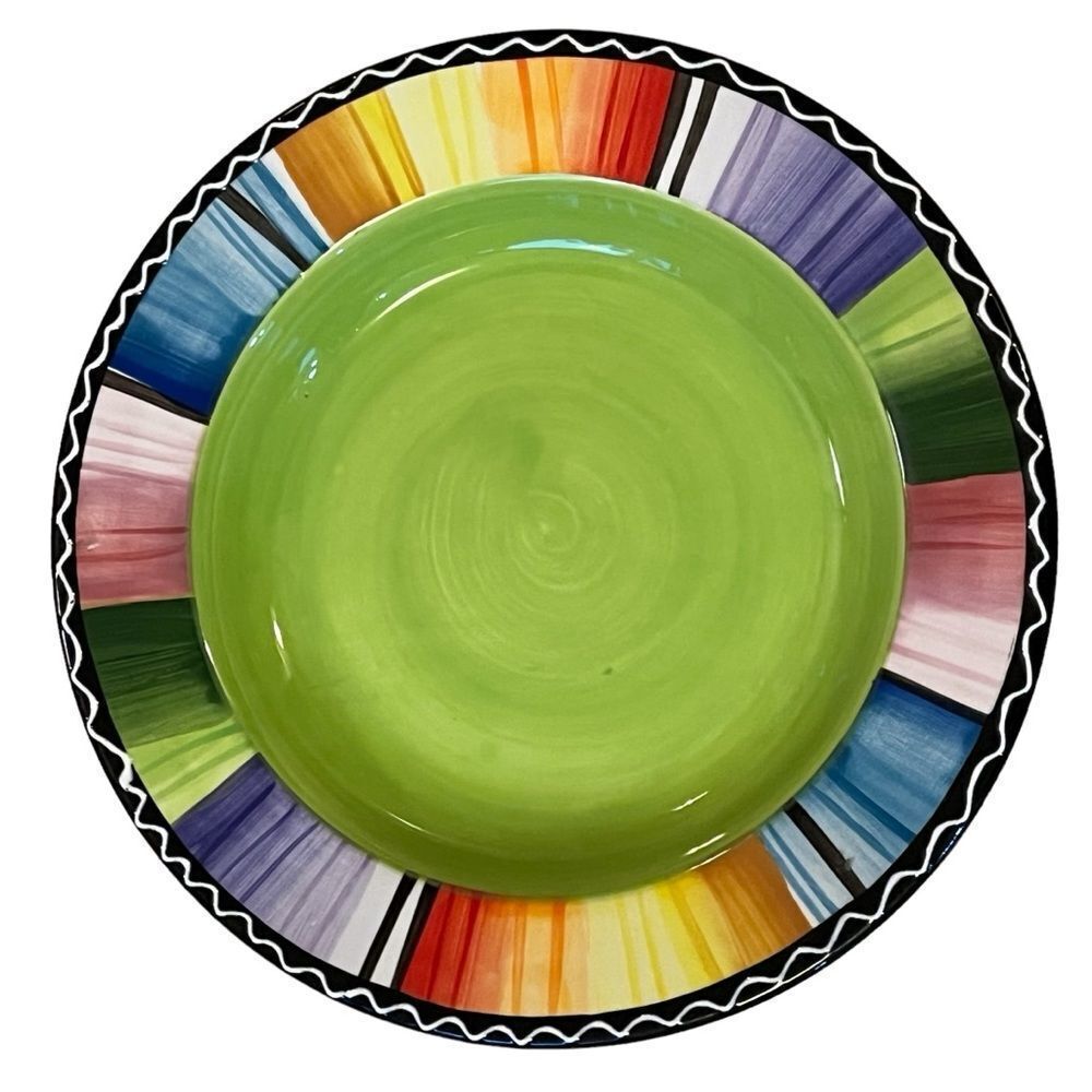 Certified International Nancy Green 1 Green Round Plate Replacement 8.5” wide